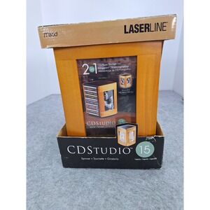 Laserline CDSTUDIO 15 Honey Maple Finish CD Storage Spinner with Photo Frame